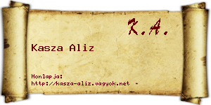 Kasza Aliz névjegykártya